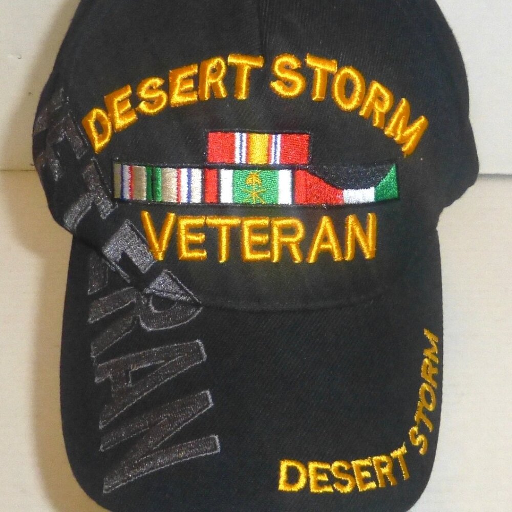 Desert Storm Veteran Hook & Loop Adjustable Embroidered Hat 100% Acrylic